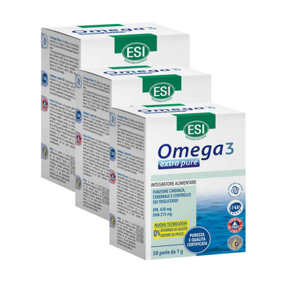 ESI Pachet Esential: Omega 3 Extra Pure x 50 capsule - Ofertă Specială 3 Cutii Reducere 15%