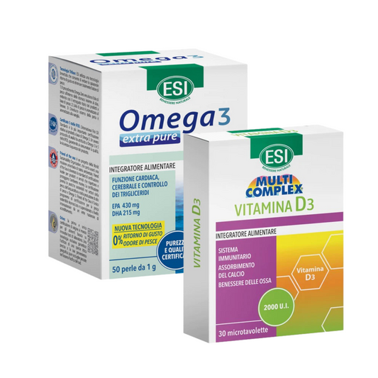 ESI Pachet Vitalitate: Omega 3 Extra Pure x 50 capsule si Vitamina D3 2000 UI - Reducere 10%