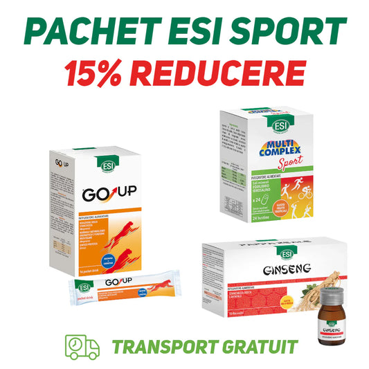 ESI Pachet Sport: Energie Naturală cu Ginseng, Multicomplex Sport și Go Up - Reducere 15%